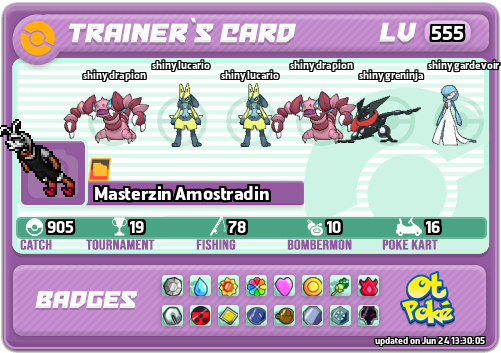 Masterzin Amostradin Card otPokemon.com