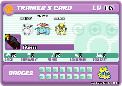 Fitness Card otPokemon.com