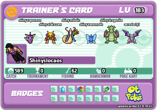 Shinyslocaos Card otPokemon.com