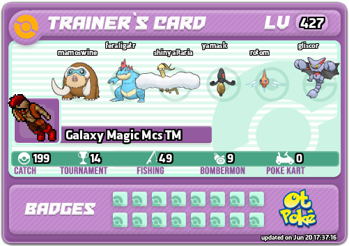 Galaxy Magic Mcs TM Card otPokemon.com