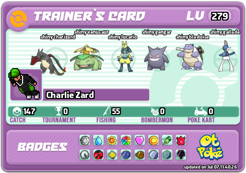 Charlie Zard Card otPokemon.com