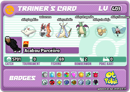 Acabou Parceiiro Card otPokemon.com