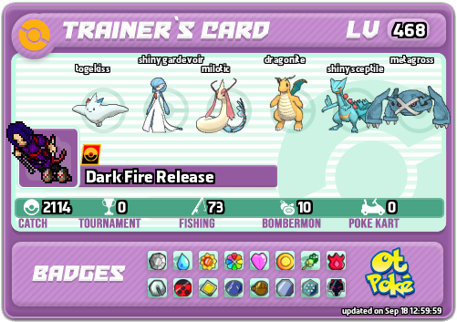 Dark Fire Release Card otPokemon.com