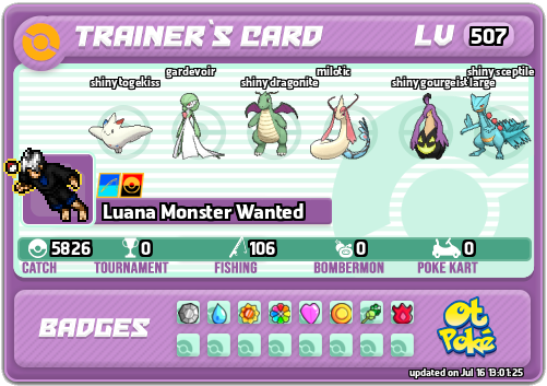 Luana Monster Wanted Card otPokemon.com