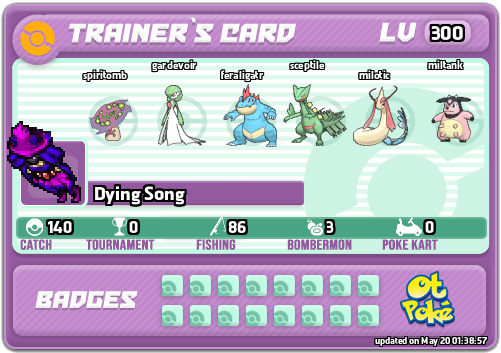 Dying Song Card otPokemon.com