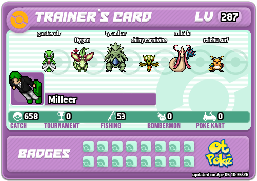 Milleer Card otPokemon.com