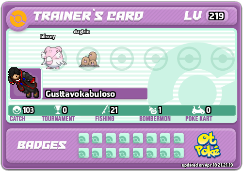 Gusttavokabuloso Card otPokemon.com