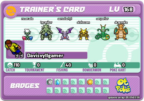Davisvyllgamer Card otPokemon.com