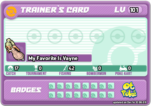 My Favorite Is Vayne Card otPokemon.com