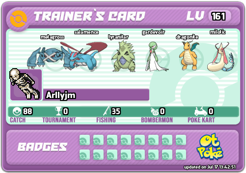 Arllyjm Card otPokemon.com