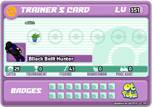 Bllack Bellt Hunter Card otPokemon.com