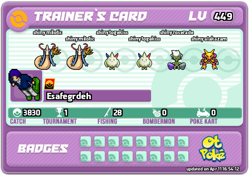 Esafegrdeh Card otPokemon.com