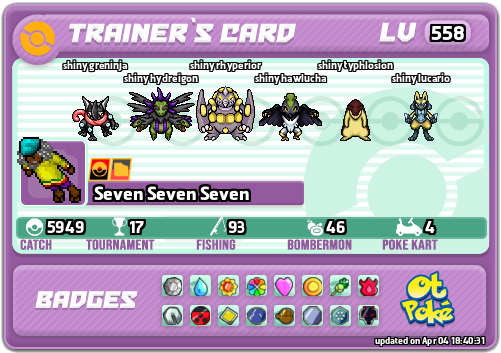 Seven Seven Seven Card otPokemon.com