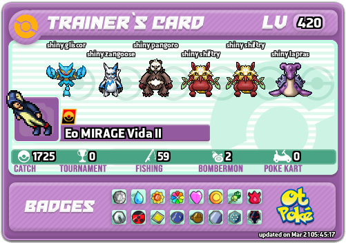 Eo MIRAGE Vida ll Card otPokemon.com