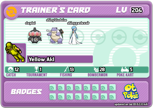 Yellow Akl Card otPokemon.com
