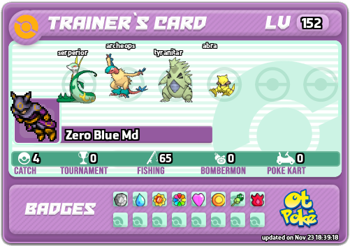 Zero Blue Md Card otPokemon.com