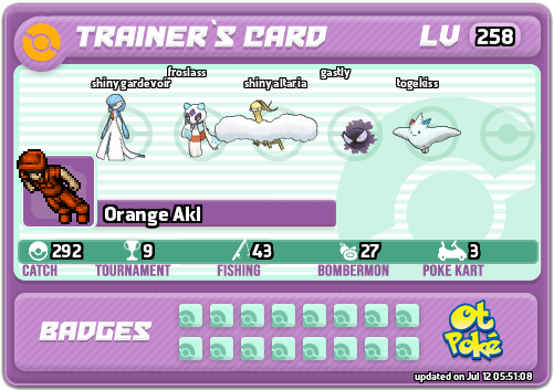 Orange Akl Card otPokemon.com