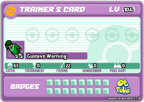 Gustavo Warning Card otPokemon.com