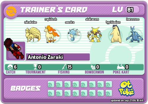 Antonio Zaraki Card otPokemon.com