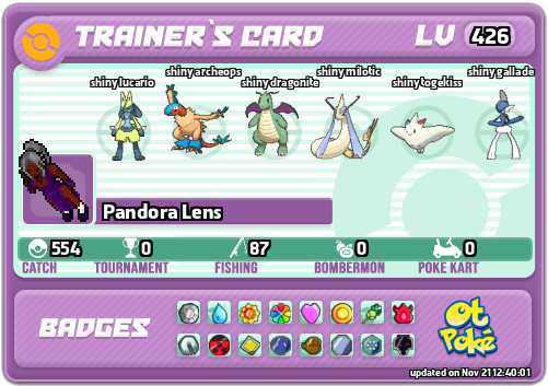 Pandora Lens Card otPokemon.com