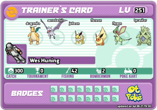 Wes Huning Card otPokemon.com