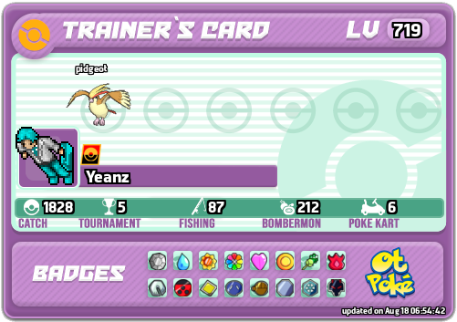 Yeanz Card otPokemon.com
