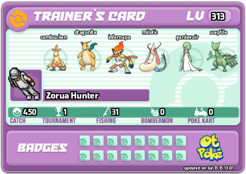 Zorua Hunter Card otPokemon.com