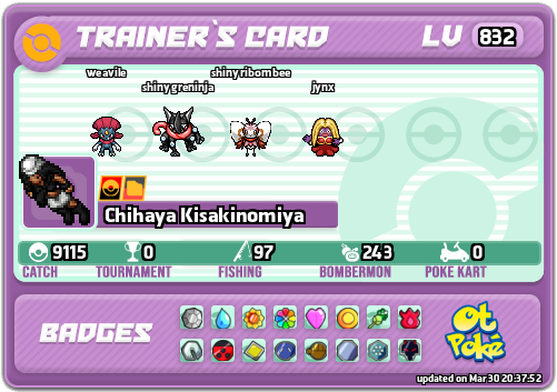 Chihaya Kisakinomiya Card otPokemon.com