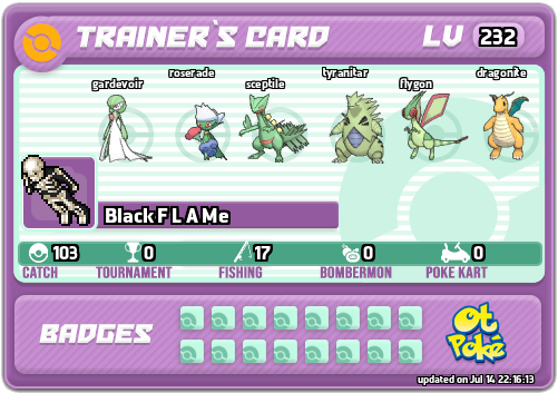 Black F L A Me Card otPokemon.com