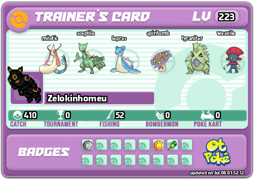 Zelokinhomeu Card otPokemon.com