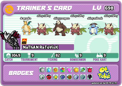 NaThAN RaToVisK Card otPokemon.com