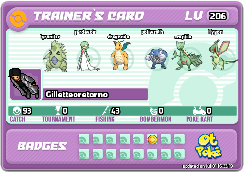 Gilletteoretorno Card otPokemon.com