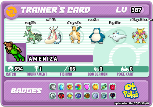 A M E N I Z A Card otPokemon.com