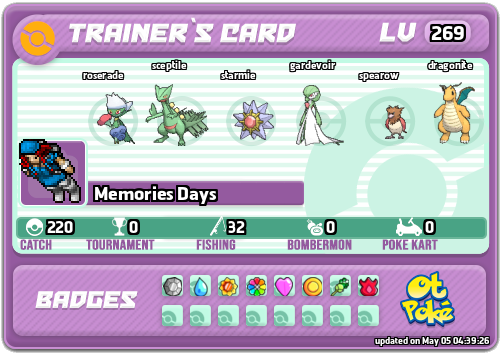 Memories Days Card otPokemon.com