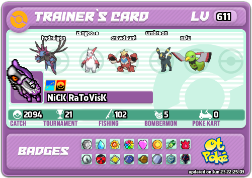NiCK RaToVisK Card otPokemon.com