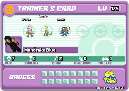 Mandrake Blue Card otPokemon.com