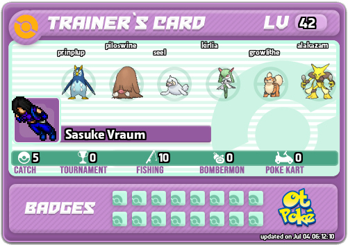 Sasuke Vraum Card otPokemon.com