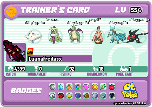 Luanafreitasx Card otPokemon.com