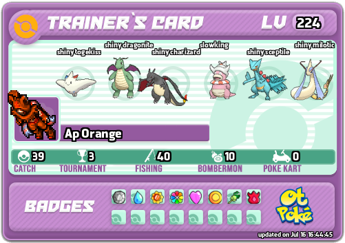 Ap Orange Card otPokemon.com