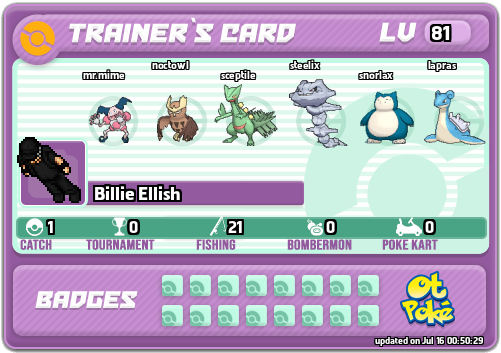 Billie Ellish Card otPokemon.com