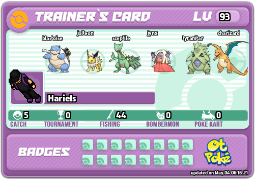 Hariels Card otPokemon.com