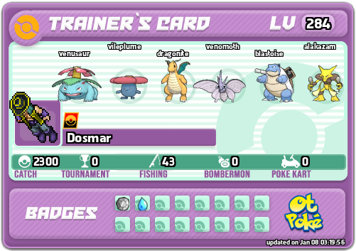 Dosmar Card otPokemon.com