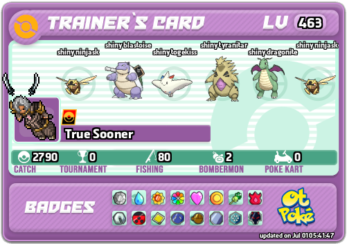 True Sooner Card otPokemon.com