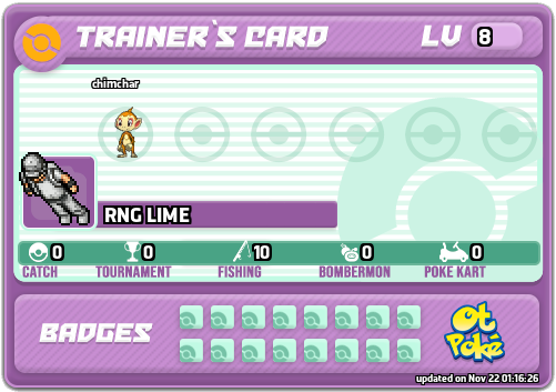 RNG LIME Card otPokemon.com