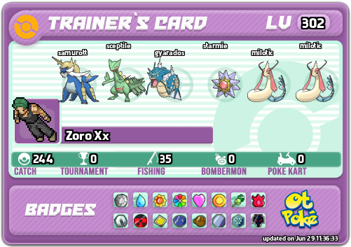 Zoro Xx Card otPokemon.com