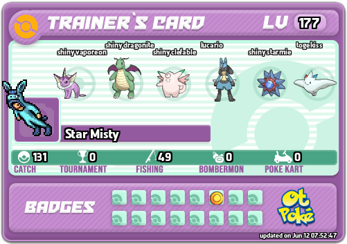 Star Misty Card otPokemon.com
