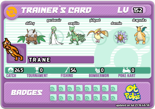 T R A N E Card otPokemon.com