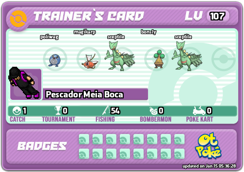 Pescador Meia Boca Card otPokemon.com