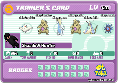 ShaadoW HunTer Card otPokemon.com