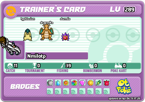Nmilotp Card otPokemon.com